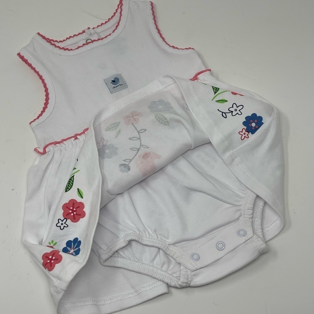 CARTERS AND ABSORBA PINK AND WHITE DRESSES AND TOP 6 MONTH SUMMER BABY GIRL - Picture 6 of 14
